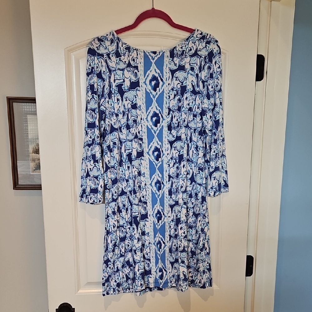 Lilly Pulitzer Blue and White Long Sleeve Dress